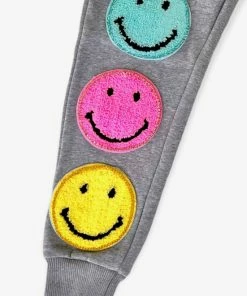 Lola + The Boys New Arrivals 3 Emoji Joggers Gray