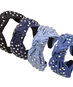 Lola + The Boys Denim Knot Headbands Hair Accessories