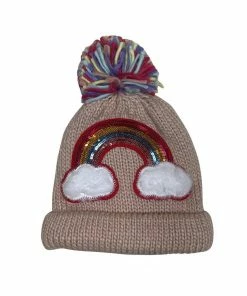 Lola & The Boys Fuzzy Rainbow Fringe Beanies