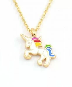 Lola + The Boys Gold Unicorn Necklace Jewelry
