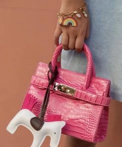 Lola + The Boys Girls Mini Faux Croc Purse With Horse