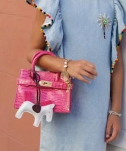 Lola + The Boys Girls Mini Faux Croc Purse With Horse