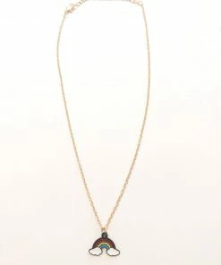 Lola + The Boys Girls Rainbow Charm Necklace