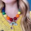Lola + The Boys Girls Rainbow Crystal Gum-ball Necklace