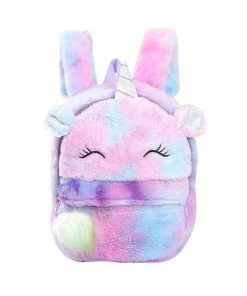 Lola + The Boys Sleepy Fuzzy Unicorn Tie Dye Backpack Girls