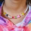 Lola + The Boys New Arrivals Smiley Pearl Chain Choker