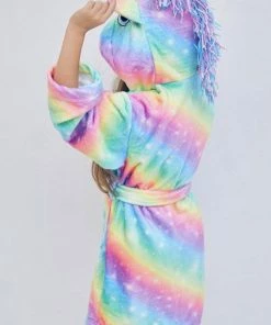 Lola + The Boys Girls Unicorn Rainbow Star Robe