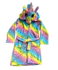 Lola + The Boys Girls Unicorn Rainbow Star Robe