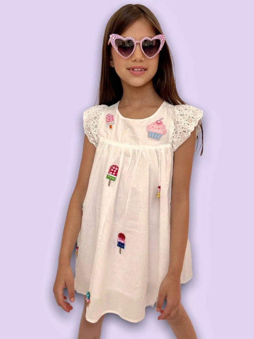 Lola + The Boys New Arrivals All About Beaded Ice Cream Ruffle Dress 4 Lola + The Boys New Arrivals All About Beaded Ice Cream Ruffle Dress