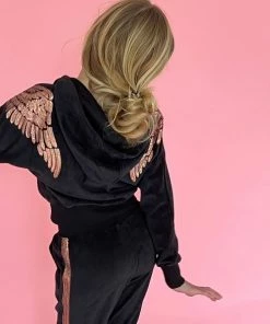 Lola + The Boys Angel Wing Velour Set Girls