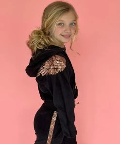 Lola + The Boys Angel Wing Velour Set Girls