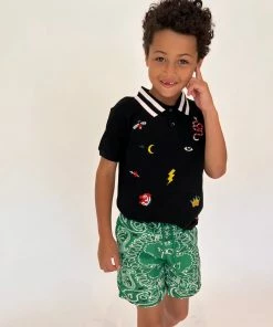 Lola + The Boys Bandana Print Swim Short