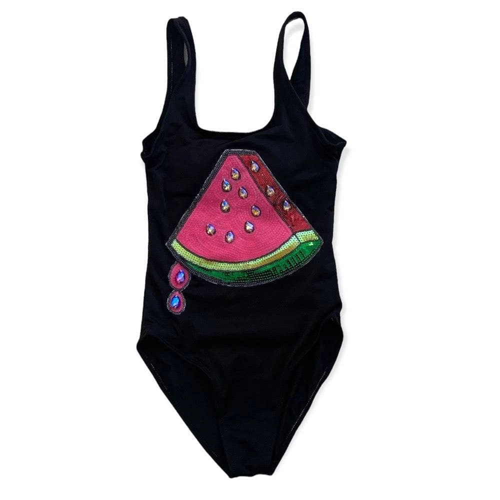 Lola + The Boys New Arrivals Bead Watermelon Swimsuit Black 4 Lola + The Boys New Arrivals Bead Watermelon Swimsuit Black
