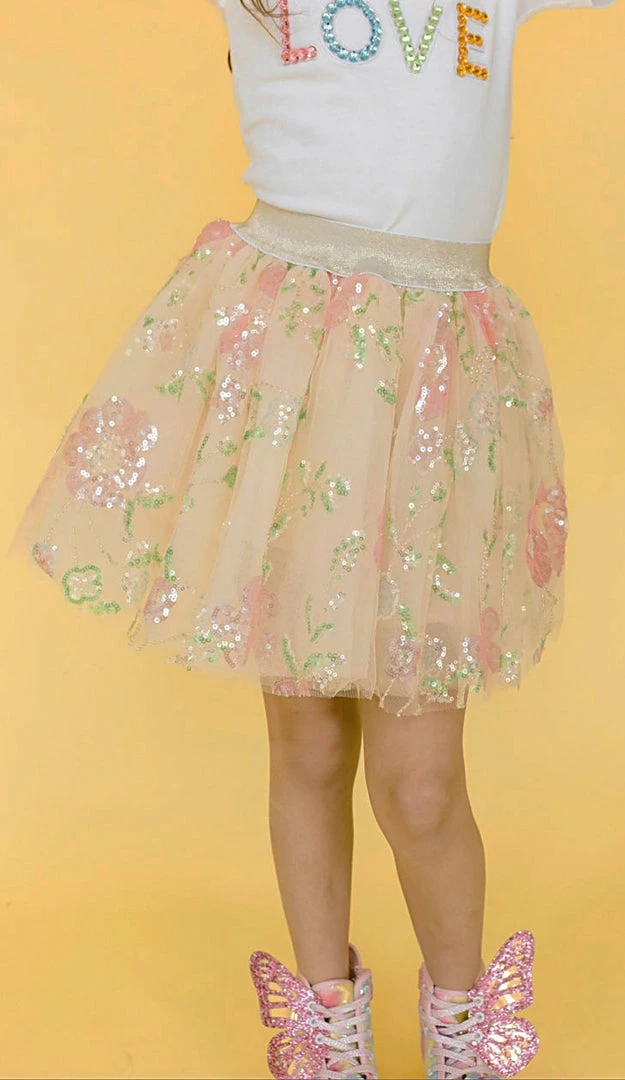 Lola + The Boys Beaded Floral Tutu Skirt 3 Lola + The Boys Beaded Floral Tutu Skirt