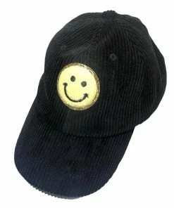 Lola + The Boys Girls Black Smiley Baseball Hat