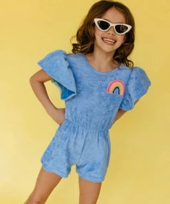Lola + The Boys Terry Rainbow Romper New Arrivals