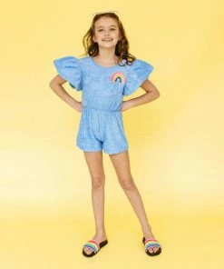 Lola + The Boys Terry Rainbow Romper New Arrivals