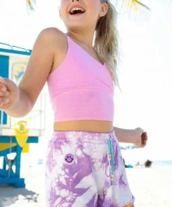 Lola + The Boys Tie Dye Beaded Gem Shorts