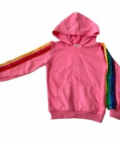 Lola + The Boys New Arrivals Bright Pink Rainbow Sequin Tracksuit