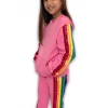 Lola + The Boys New Arrivals Bright Pink Rainbow Sequin Tracksuit