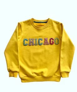 Lola + The Boys Chicago Gem Sweatshirt - Yellow New Arrivals