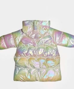 Lola + The Boys Iridescent Unicorn Puffer Coat