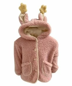 Lola + The Boys Girls Fluffy Bunny Star Coat