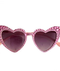 Lola + The Boys Crystal Encrusted Heart Sunnies