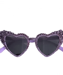 Lola + The Boys Crystal Encrusted Heart Sunnies 7 Lola + The Boys Crystal Encrusted Heart Sunnies