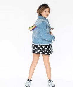 Lola + The Boys Crystal Rainbow Tassel Denim