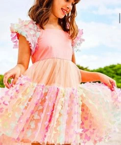 Lola + The Boys New Arrivals 3D Butterfly Puffy Sleeve Dress PREORDER Ships 7/20