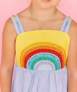Lola + The Boys Girls Crystal Rainbow Sun Dress
