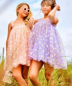 Lola + The Boys Daisy Lavender Tulle Dress Girls