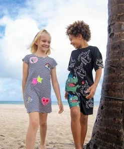 Lola + The Boys New Arrivals Mod Patch Stripe T Shirt Dress