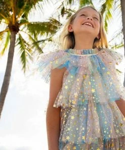 Lola + The Boys Girls Pastel Stars Dress