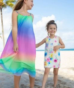 Lola + The Boys Rainbow Ombre Gem Dress