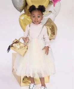 Lola + The Boys Girls Rainbow Shimmer Tulle Dress