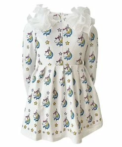 Lola + The Boys Rainbow Unicorn Dream Dress Girls