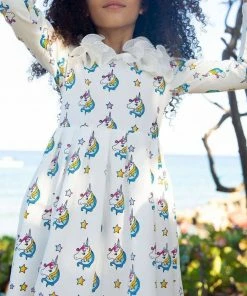 Lola + The Boys Rainbow Unicorn Dream Dress Girls