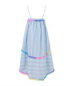 Lola + The Boys Girls St. Barths Blue Rainbow High Low Dress