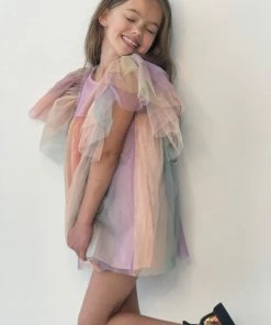 Lola + The Boys Sunset Rainbow Tulle Dress Girls