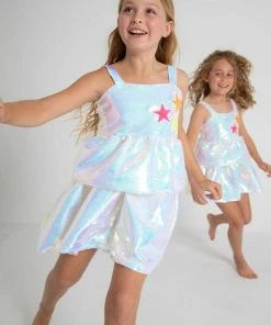 Lola + The Boys Tiered Stars Sequin Dress New Arrivals