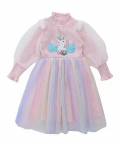 Lola + The Boys Rainbow Unicorn Tulle Dress