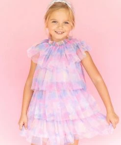 Lola + The Boys Water Color Tulle Dress