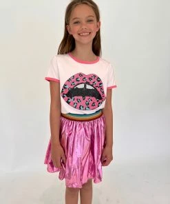 Lola + The Boys New Arrivals Electric Lips Ringer T-shirt