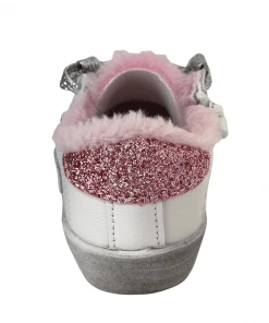 Lola + The Boys New Arrivals Paris Pink Fur Star Girl Sneaker