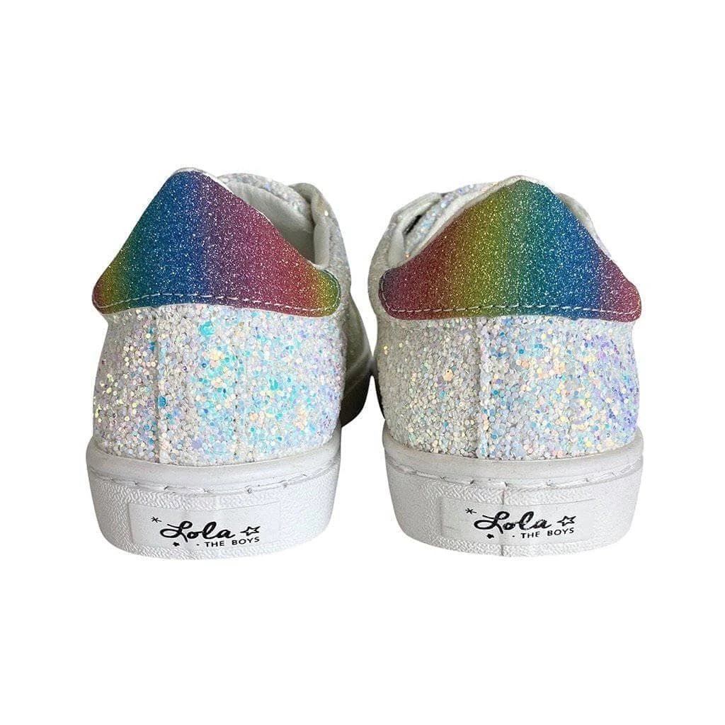 Lola + The Boys Girls Rainbow Star Glitter Sneaker 5 Lola + The Boys Girls Rainbow Star Glitter Sneaker