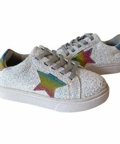 Lola + The Boys Girls Rainbow Star Glitter Sneaker 10 Lola + The Boys Girls Rainbow Star Glitter Sneaker