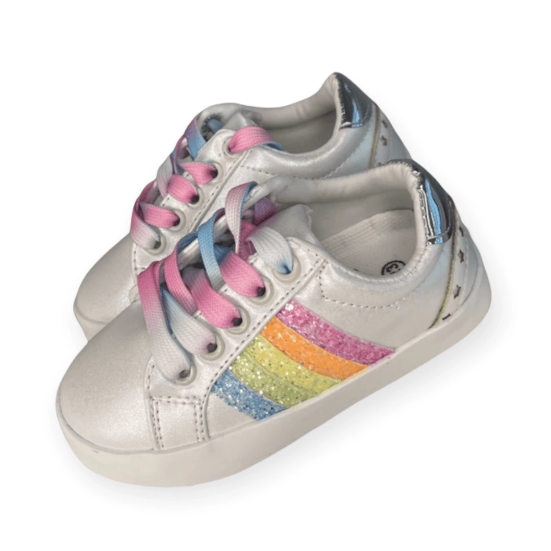 Lola + The Boys Girls Rainbow Striped Sneakers 3 Lola + The Boys Girls Rainbow Striped Sneakers