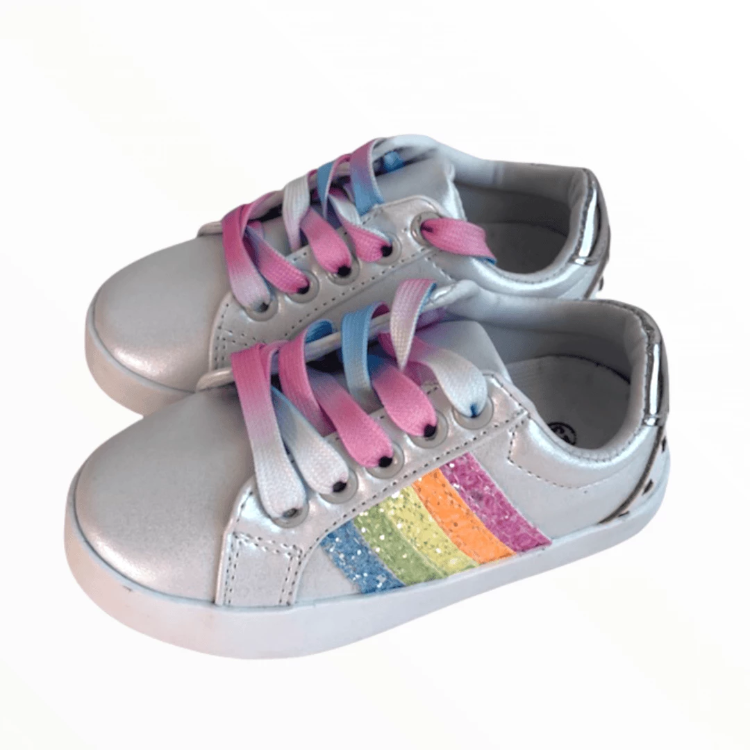 Lola + The Boys Girls Rainbow Striped Sneakers 4 Lola + The Boys Girls Rainbow Striped Sneakers